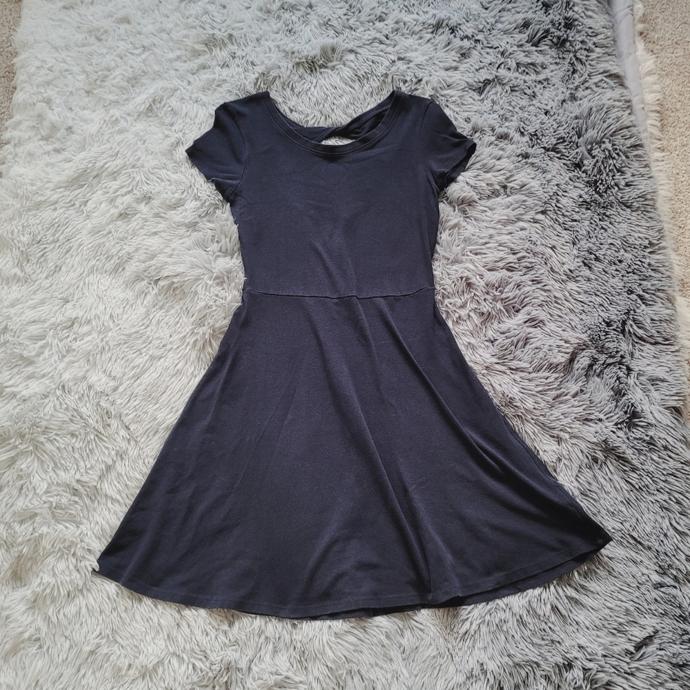 Navy Short Sleeve Navy Blue Dress